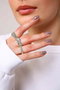Heliophilia Silver Anillo de Zirconio en Bronce Plateado Ajustable